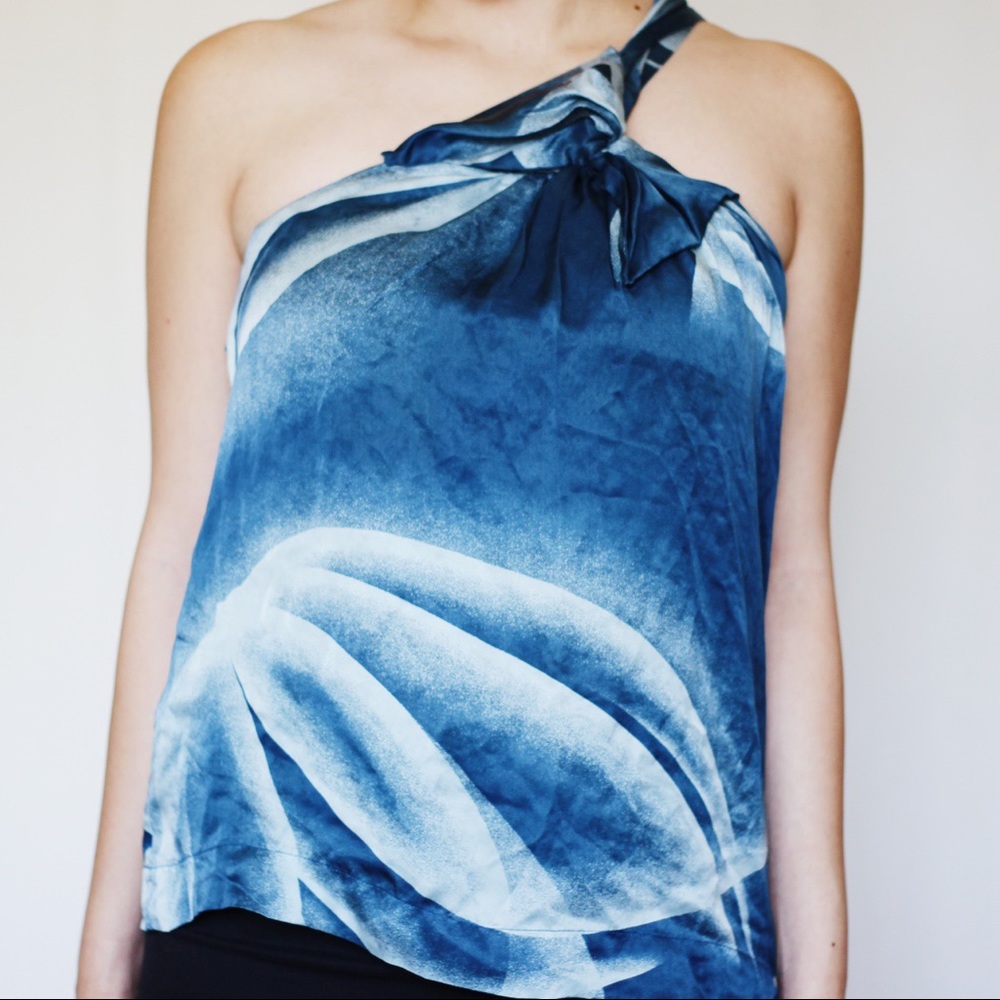 BCBG Max Azira Silk Asymmetrical Blouse